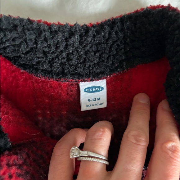 Old Navy Fuzzy Plaid Onesie - Picture 3 of 3